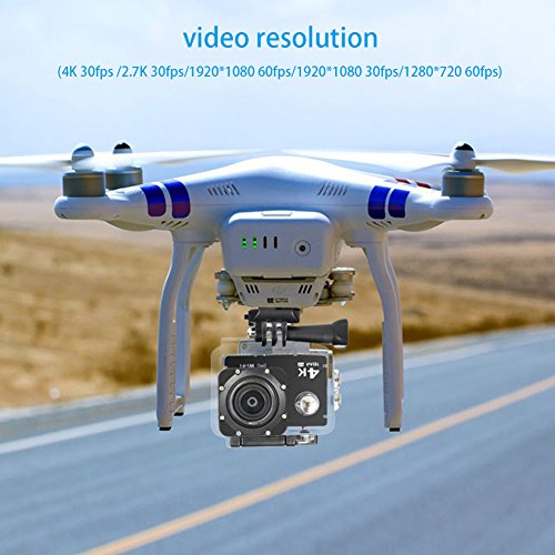 NexGadget 4K Action Kamera, WiFi Ultra Full HD 16MP IP68 Wasserdichte Sports Actioncam Helmkamera Sport Kamera Action Camera Cam Video 30fps mit Sony Sensor, 170° Weitwinkel 2,0 Zoll LCD - 9