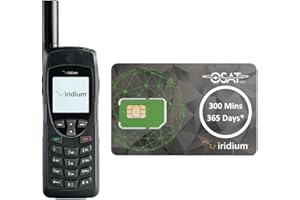 OSAT Teléfono satelital Iridium 9555 + SIM Prepagada de 300 Minutos Validez 365 días Dispositivo Robusto, Impermeable, con GPSCobertura Global para Voz y SMS, Ideal para comunicaciones de Emergencia.