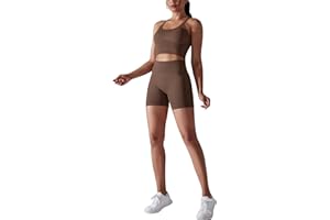 dohomiryo Conjuntos de Entrenamiento para Mujer 2 Piezas Acanalado Sujetador + Leggings de Cintura Alta Deporte Chandal Mujer