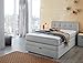 Produktbild Boxspringbett, Boxspring, Boxspringsystem, Bett, Springboxbett, Boxbett, Matratzen, Topper, Bettkasten, Hub-Matratzenrahemn, hell-grau, 140 x 200 cm