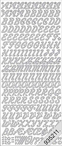 0826 Starform Peel Off Sticker - alphabet in white