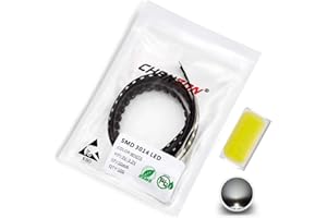 Chanzon 100 piezas 3014 luces de diodo LED SMD blancas de 6000K (chip de montaje en superficie 3.0mm x 1.4mm CC 3V 30mA 0.1W 11-13LM) Componentes electrónicos de alta intensidad Diodos emisores de luz