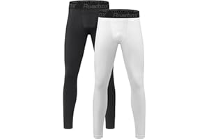 Roadbox 1er/2er Pack Kompressionshose Jungen, Sport Leggings Lang, Atmungsaktiv, Schnell Trocknend für Fußball & Laufen