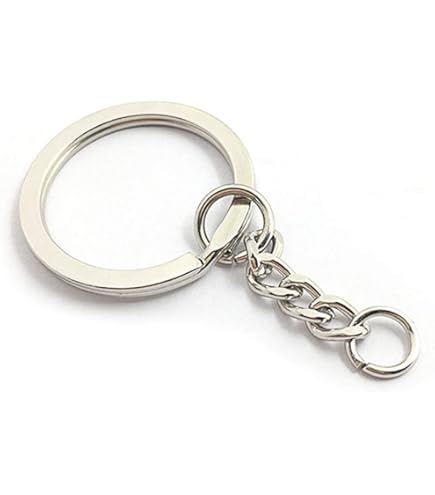AMSGANK 100 Stück 25mm Schlüsselring mit Kette