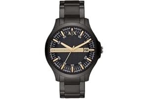 Armani Exchange Orologio per uomo, movimento tre lancette al quarzo e cassa da 46 mm con cinturino in acciaio