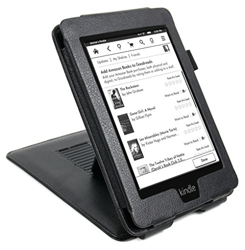 DURAGADGET Exclusiva Funda Negra para Amazon Kindle Paperwhite - con Función Atril - Hecha De Polipiel Garantía 2 Años