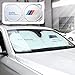 Produktbild OZYXDZAMX Auto Sonnenschutz, Sommer Sonnenschutz Auto Frontscheibe Auto Sonnenblende Super Leichter Antrag und Das Falten von Merkmal für Kinder, Hunde und Babys.BMW (m)