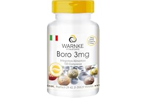 Boro 3mg tetraborato di sodio - Vegan - 100 compresse | Warnke Vitalstoffe - Qualità da farmacia tedesca