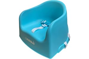 LADIDA Kindersitzerhöhung Ess-Hochstuhl Baby-Sitzerhöhung 3 Farben in Limette, Rosa oder Blau (Sitzerhöhung blau 417)