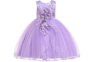 LENEFU Baby Girl Princess Bridesmaid Pageant Gown Birthday Party Wedding Dress Sleeveless Party Dresses Girl Clothes