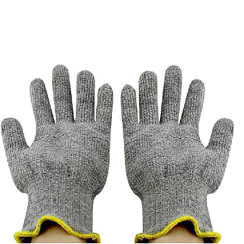 détail Gants haute température, gants pour barbecue, four à barbecue, gants industriels isolants, gants tissés gris et blancs