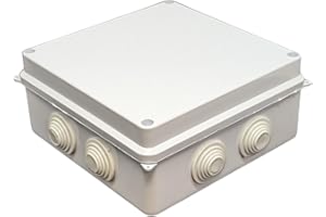 ‎LUMONIC Lumonic Verteilerdose weiß 150x150x70mm mit 8 Öffnungen I Abzweigdose Aufputz - IP65 I Verbindungsdose, Klemmdose, Abzweigkasten für Innen & Außen