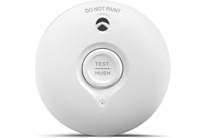 RUAN White 10-year battery Photoelectric Smoke Alarm Easy installation Smoke Detector with Silence Button Conforms to EN14604 Standard 1 Pack