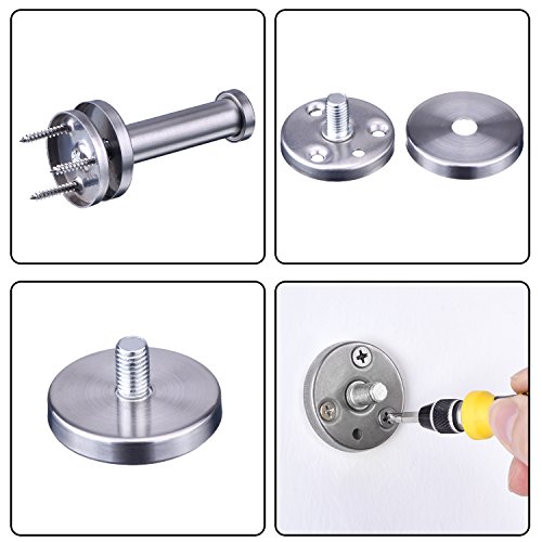 eBoot Edelstahl Wandmontage Robe Haken Mantel Haken Handtuch Wand Garderobenhaken, Gebürstetem Nickel, 3 Zoll, 6 Stück - 4