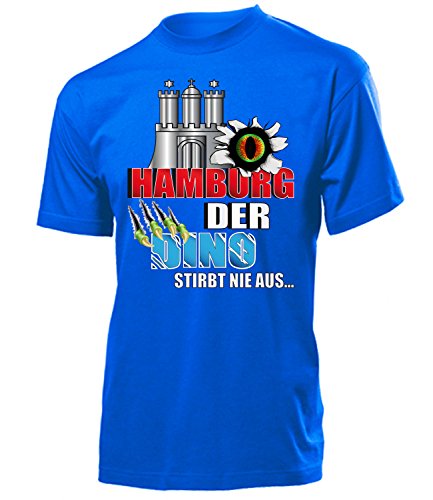 love-all-my-shirts Hamburg der Dino Stirbt Nie Aus 4745 Herren T-Shirt (H-B) Gr. S