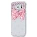 Produktbild Samsung Galaxy Alpha Hülle, Sense TE Strass [3D Handgefertigt] Diamant Serie Bling Schutz Handy Tasche Kristall Transparent Case Cover Hülle mit Retro Anti Staub Stecker - Big Bogen / Rosa