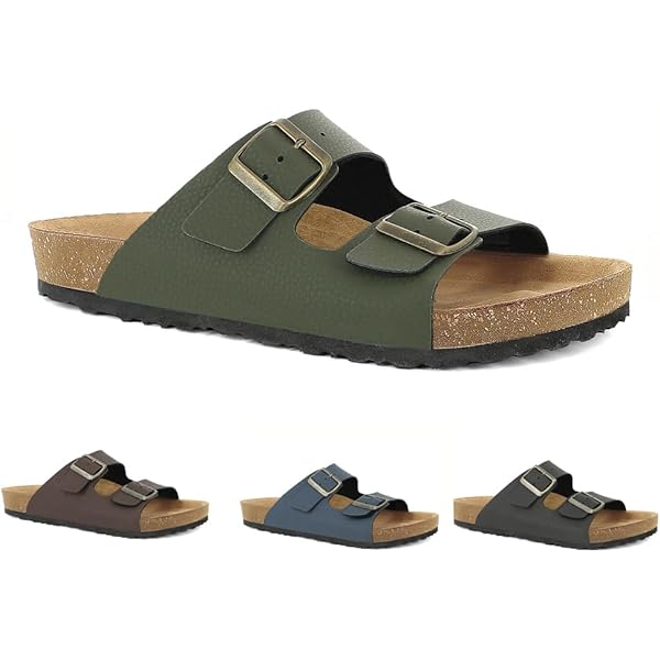 Sandali Estivi Ciabatte Uomo In Vera Pelle Sandali Doppia Fascia