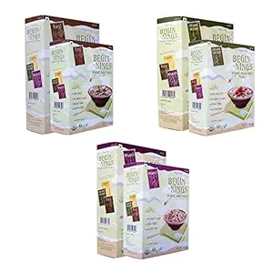 PRISTINE Beginnings Organic Millet based Breakfast Cereal Combos (3Nos - 300g & 3Nos - 150g)-Ragi, Muesli, Mixed Millet