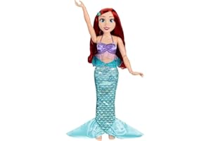 Disney Princess Ariel Doll Playdate by Jakks Pacific 32"/81 cm Tall and Poseable; My Size Articulated Doll in Greene Dress; Comes with Brush to Comb Her Long flowing Hair