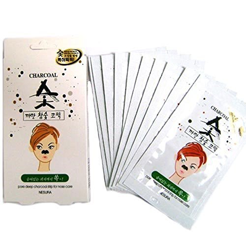 NESURA Charcoal Pore Strips Black Head Remover 10 Pcs