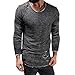 Produktbild FymiaHerren Slim Fit O-Ausschnitt Langarm Muscle Ripped Casual Tops Bluse