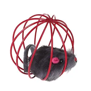 Generic Pet Cat Kitten Funny Playing Toy Teal Mouse In Cage Ball