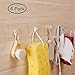 Produktbild Hawsam 4pcs Ohne Bohren Starke Transparente Klebrige Haken, Wasserdicht Klebstoffe Aufkleber, Keine Spur an der Wand Entfernt für Küche Badezimmer Schlafzimmer Büro
