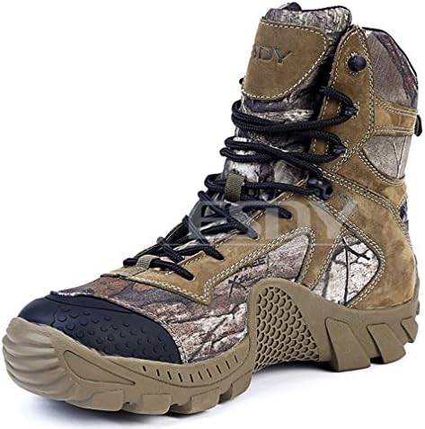 Men's High-top Lace-up Camo Military Tactical Combat Boots Waterproof Outdoor Hiking Trekking Trail Shoes