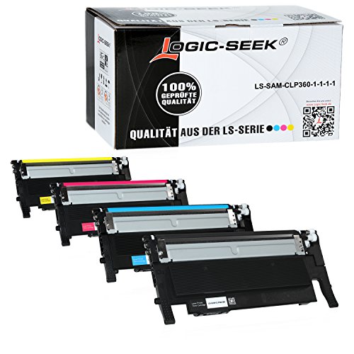 4 Toner für Samsung Xpress C410W CLP-365/SEE CLP-365 360 Series CLX 3300 Series 3305 FN FW Xpress C 460 FW Series - CLT-K406S CLT-C406S CLT-M406S CLT-Y406S - Schwarz 1500 Seiten, Color je 1000 Seiten