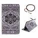 Produktbild GOCDLJ Schutzhülle für Samsung Galaxy Tab S 8.4 Zoll T700 T705 PU Leder Flip Cover Tasche Ledertasche Hülle Case Etui Wallet Magnetverschluss Pouch Shell Design Schwarz Datura Blumen
