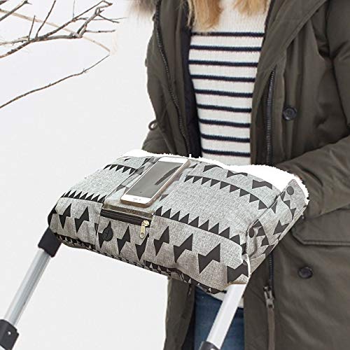 Preisvergleich Produktbild VDROL kinderwagen handwärmer, Fleecehandhandschuhe Handwärmer, Winter Kinderwagen Handschuhe, Winterfeste Frostschutzmittel Extra Starke Warme Winter Kinderwagen (Gray)