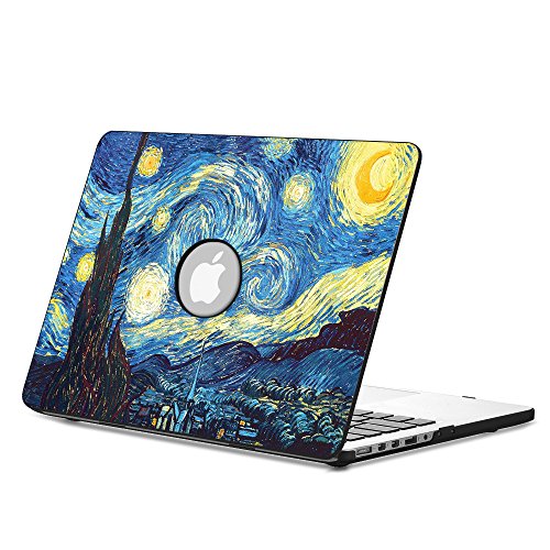Fintie MacBook Air 13 Hülle Case - Ultra Slim Hochwertige Kunstleder Coated Hard Shell Schutzhülle Tasche für Apple MacBook Air 13.3" (A1466 / A1369) , Sternennacht