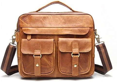 D wallet Fashion Men 'S Handbag Europe and the United States Trend Retro Handbag Leisure Shoulder Messenger Bag,Yellow