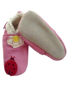 LadyMYP Baby Lederschuhe mit Fütterung Winterschuhe Krabbelschuhe Hauseschuhe: Marienkäfer NEU