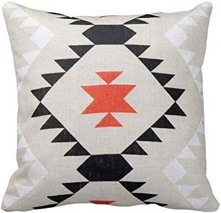 Tribal Patterns Geometric Indian Native Wester Zippered Pillow Case Cover Cushion Case for sofa 18x18 Inch (One side)