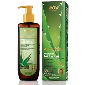 WOW Skin Science Aloe Vera With Hyaluronic Acid and Pro Vitamin B5 Hydrating Gentle Face Wash - No Parabens, Silicones & Color (200mL)