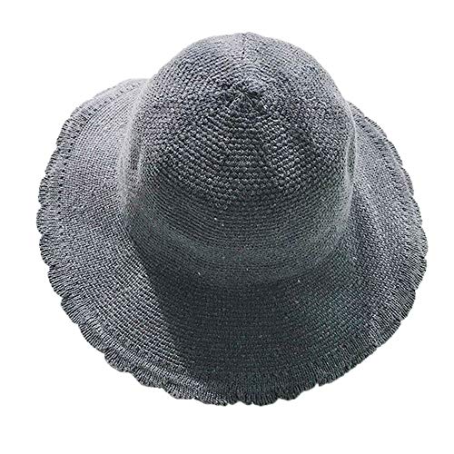 Preisvergleich Produktbild Mymyguoe Charmante Frauen Winter warme Erwachsene Zylinder niedlich gestrickter Faltbarer Hut Winter Cloche Bucket Hut warme weiche 1920s Vintage Glockenhut Damen