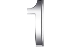 QUEEKAY 3 Inch 3D Mailbox Numbers Self Adhesive House Door Numbers Waterproof Address Numbers Door Street Number Stickers for House Mailbox Apartment Hotel Door Room, Silver (1)