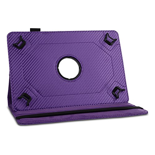 NAUC Tablet Schutzhülle für Ihr Medion Lifetab X10311 X10302 P10400 P10506 P10505 S10366 S10352 P10356 S10346 S10345 aus Kunstleder mit praktischer Standfunktion und 360° Drehfunktion kombiniert Schutz und Design Hülle Cover Case Tasche, Farben:Lila - 5