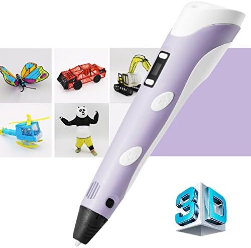 Kaotoer 3D LCD Printing Pen,1.75mm 3D PLA ABS Drawing Model Making Doodle Arts &amp; Crafts Drawing, Stimulate Childrens Creativity, Improve Spatial Thinking (Purple 3D pen)