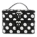 Japace® High Premium Fashion Design Multifuctional Womens Ladies Girls Cute Polka Dots Pattern Double Layer Dual Zipper Cosmetic Bag Toiletry Bag Makeup Bag Hand Case Bag Tool Storage -Style 1