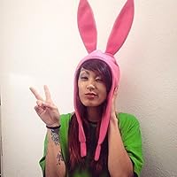 Cosplay Rosa Fleece Hase Hut - Louise Belcher - Bob's Burgers -