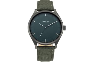 Titan Workwear Quartz Analog Hunter Green Dial Olive Green Leather Strap Watch for Men - NT1802NL02