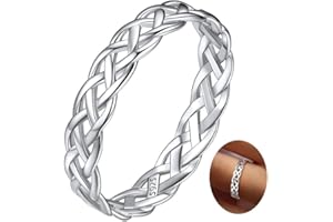 FaithHeart Sterling Silver Celtic Ring for Women, 925 Silver Irish Knot/Claddagh Heart Rings Wedding Promise Ring Size H 1/2-Y, With Gift Box