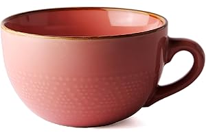 TUYINES Grande tasse à café 700 ml, grande tasse, tasse en faïence, tasse à cappuccino, tasse XXL, tasse en céramique, grand bol à céréales avec anse, bol à salade, tasse à café en porcelaine