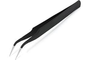 BOUNCE GENERATION Gebogene Pinzette Griff antistatische Zange Ausgewähltes Werkzeug für Elektronik, Medizin, Schmuckherstellung, Schwarz