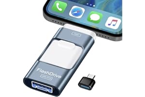 QUEVATI USB Stick 128GB,Flash Drive for iPhone 6/7/8/11/12/13/14/X/XR - 4 in 1 Photo Memory Stick External Storage Pen Drive Compatible for IOS/Android/Tablet/PC and Devices (Blue, 128G)