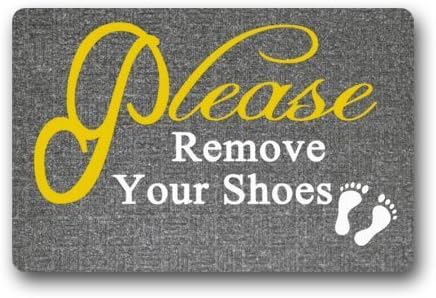 Custom Machine-washable Door Mat Please remove your shoes Indoor/Outdoor Doormat(1) (30"x18",L x W)