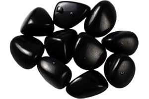 Nvzi Black Obsidian Crystal Rocks, Black Stones Bulk for Wicca, Reiki, and Energy Healing Crystals, Witchcraft Supplies, Rocks for Tumbling, Calcite Crystal, Hypnotic Gems(10Packs)