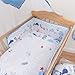 5 Piece Baby Bedding Set / Pillow, Duvet, Regular Bumper & Bedding Cases to fit Cot Bed Size (140x70cm) - HEARTS RED